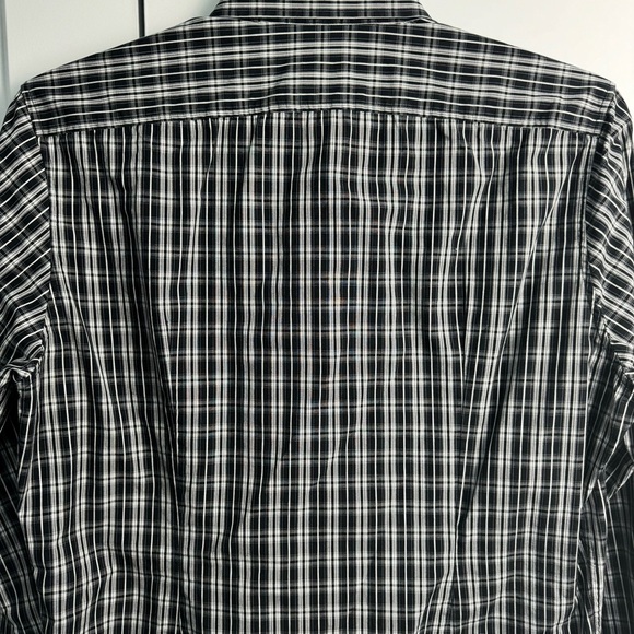 MEXX Men's Semi-Slim Fit Coupe Semi-Adjustee Button Up Shirt Black White Size L - Picture 2 of 9